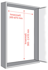 Brandschutz-Einwurftür – Maßzeichnung
