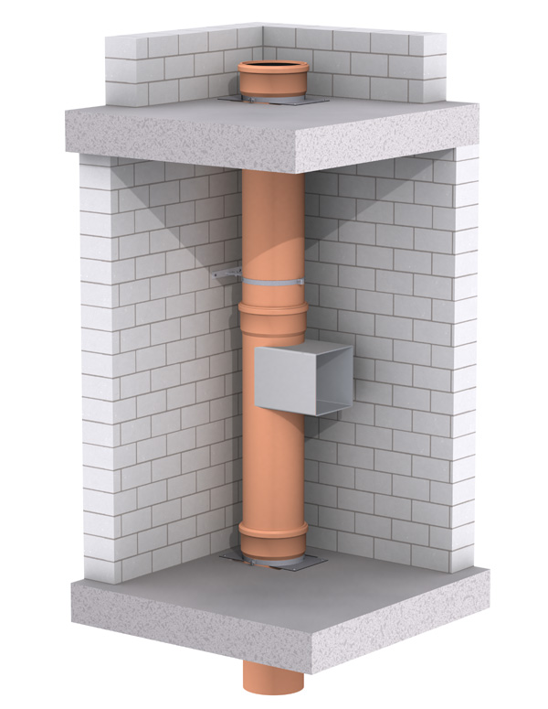 Montage eines Wäscheabwurfs: Weiterführung und Wandhalterung