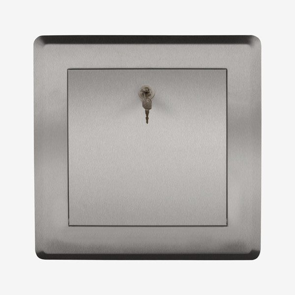 Bild von Wäscheeinwurftür Kippmulde, Anschlag unten, Edelstahl natur