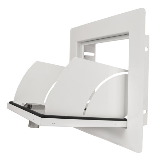 Bild von Wäscheeinwurftür Kippmulde, Anschlag unten, Weiß bepulvert