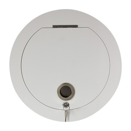 Bild von Wäscheeinwurftür für den Einwurf von oben, rund/rund, weiß