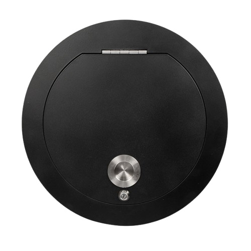 Bild von Wäscheeinwurftür für den Einwurf von oben, rund/rund, schwarz