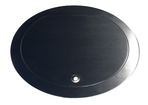 Bild von Wäscheeinwurftür TopDesign für den Einwurf von oben, rund/rund, Edelstahl natur