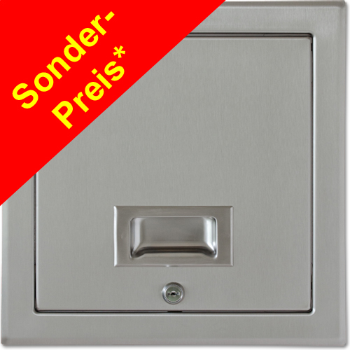 Bild von Wäscheeinwurftür Standard - Edelstahl, Schloss mit Griffmulde